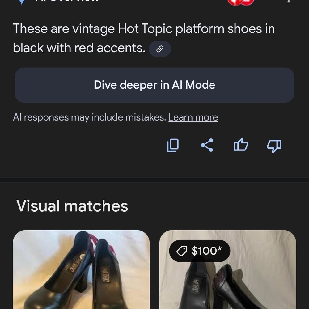 Hot Topic Black Platform Shoes with Red Accents